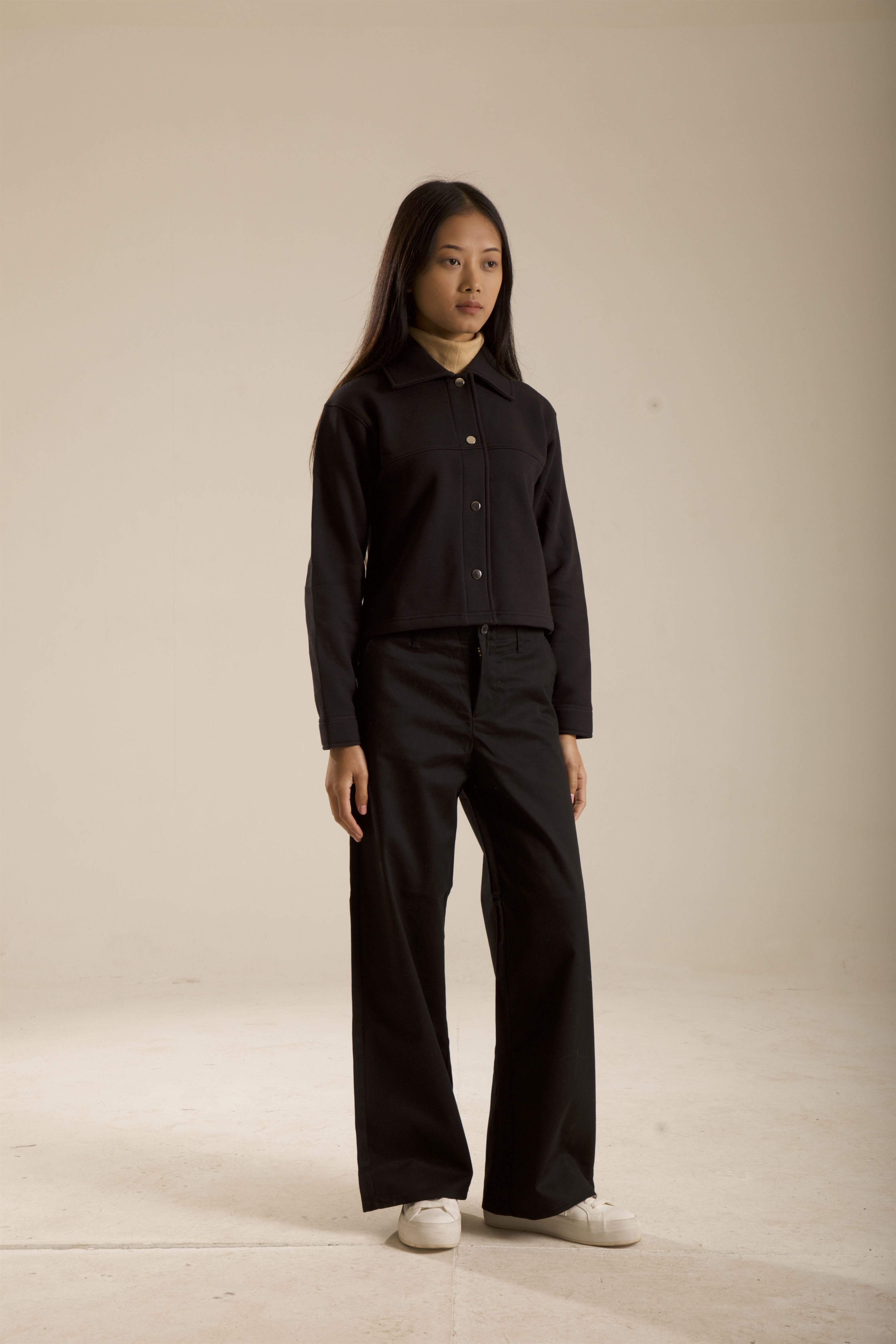 Oneway Women Solid Black Coat