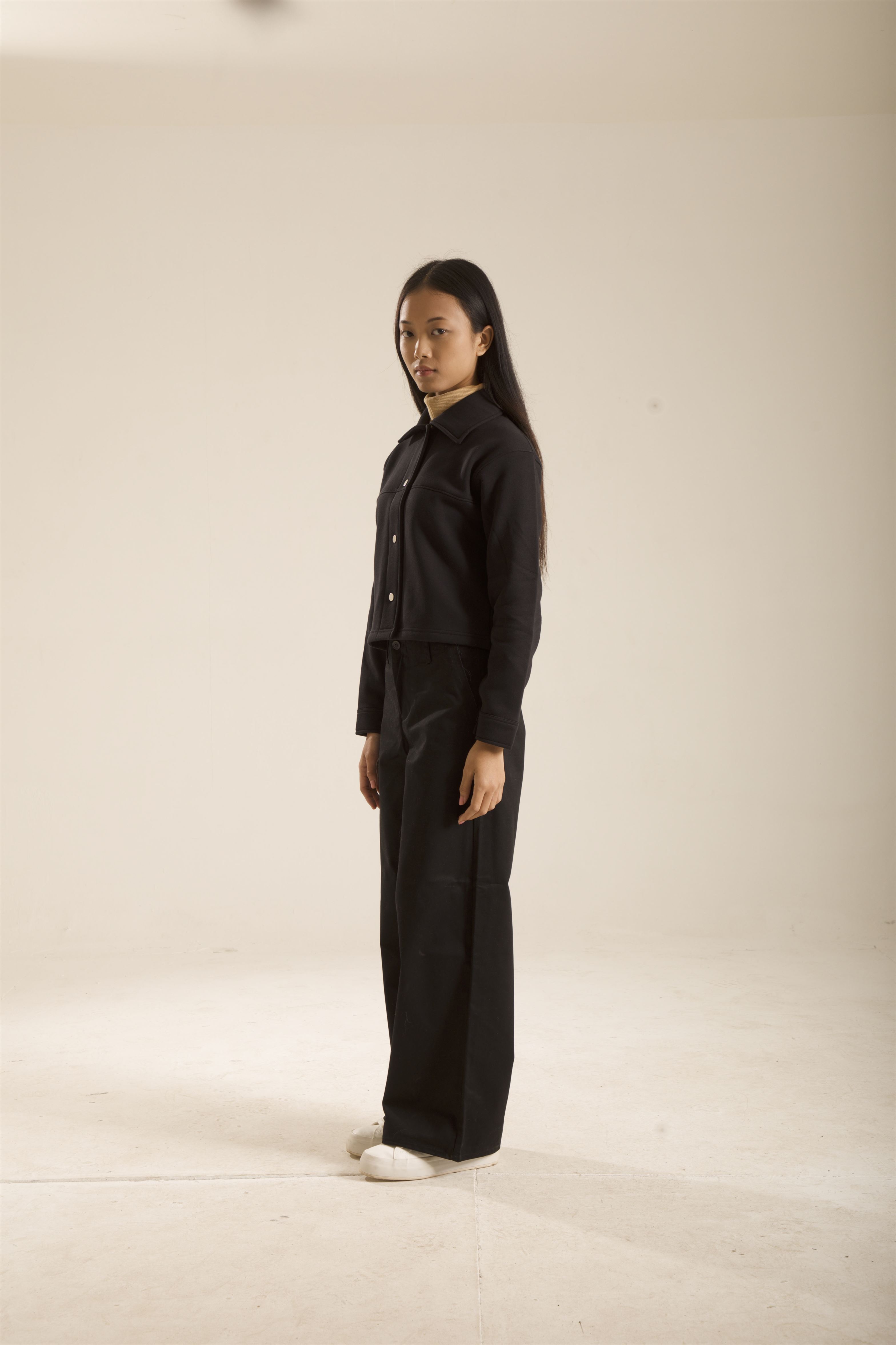 Oneway Women Solid Black Coat