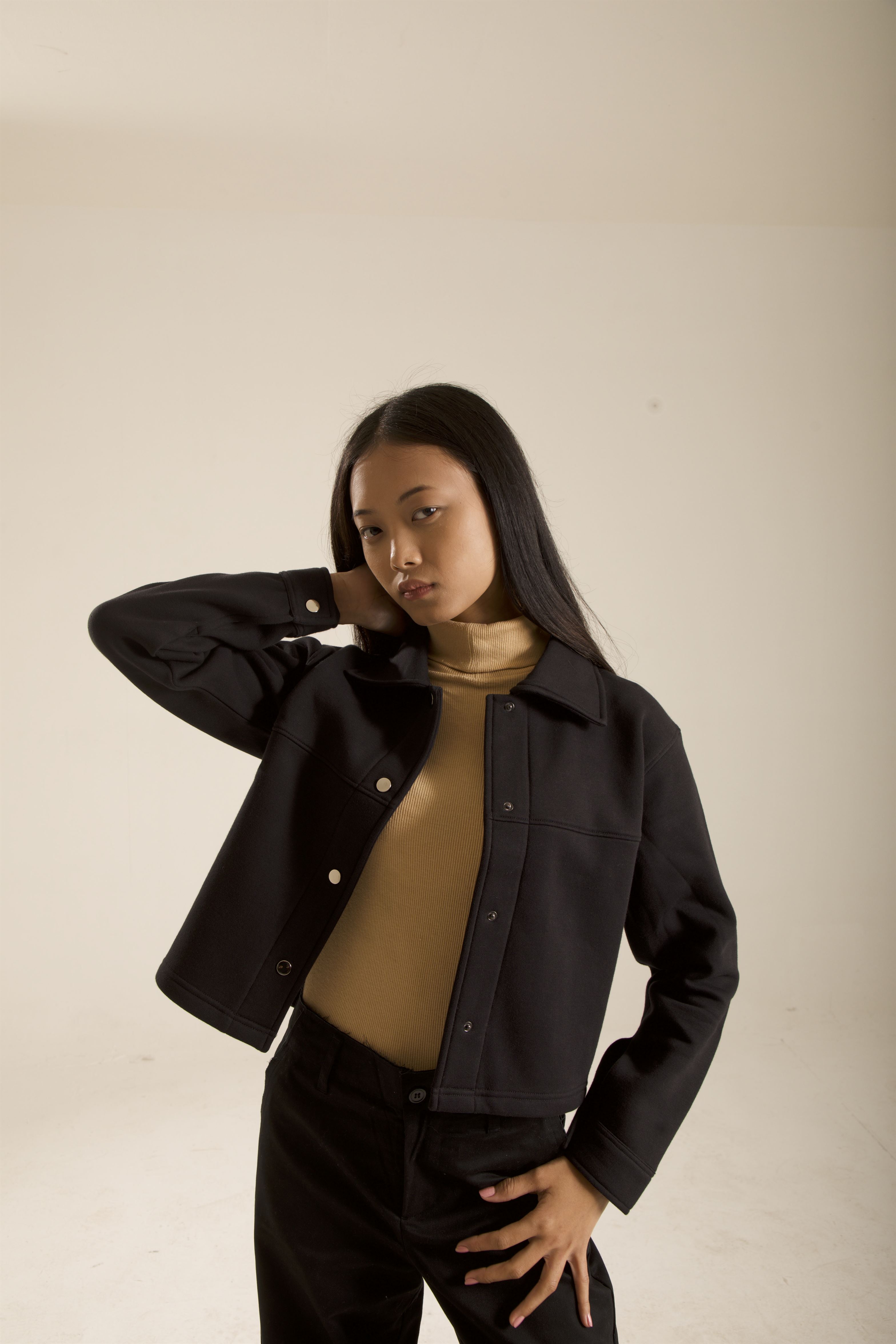 Oneway Women Solid Black Coat