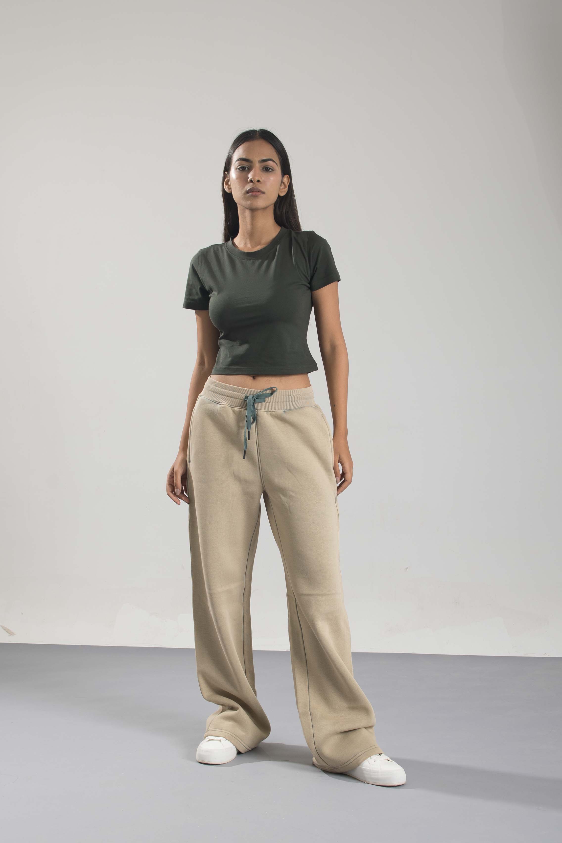 Oneway Women Solid Green Track Pants