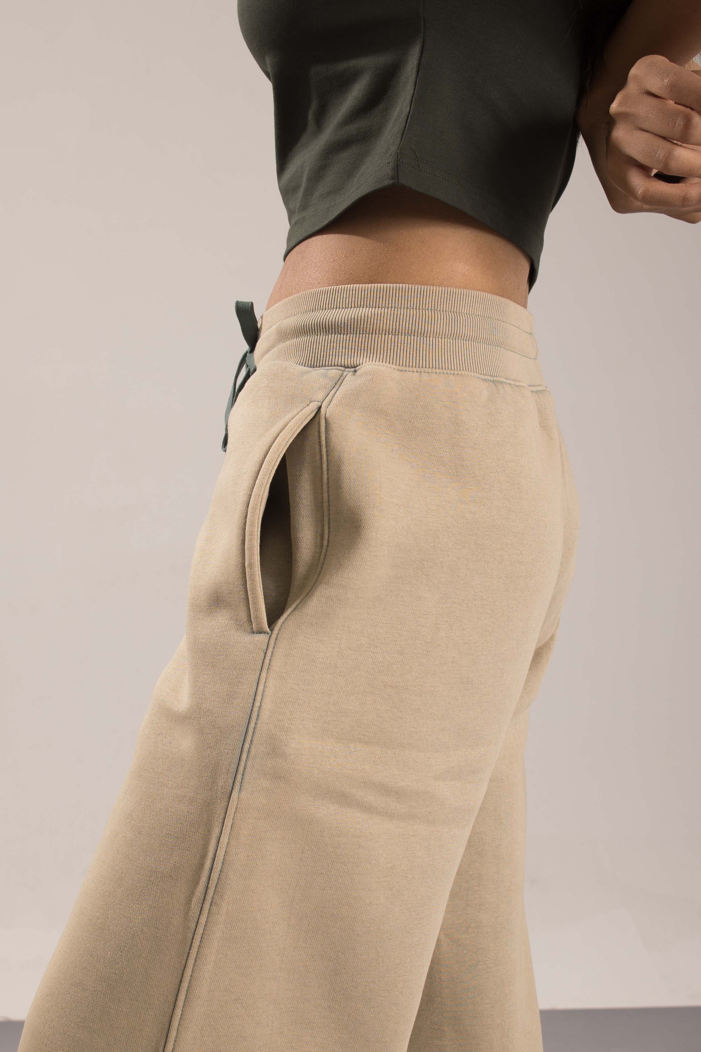 Oneway Women Solid Green Track Pants