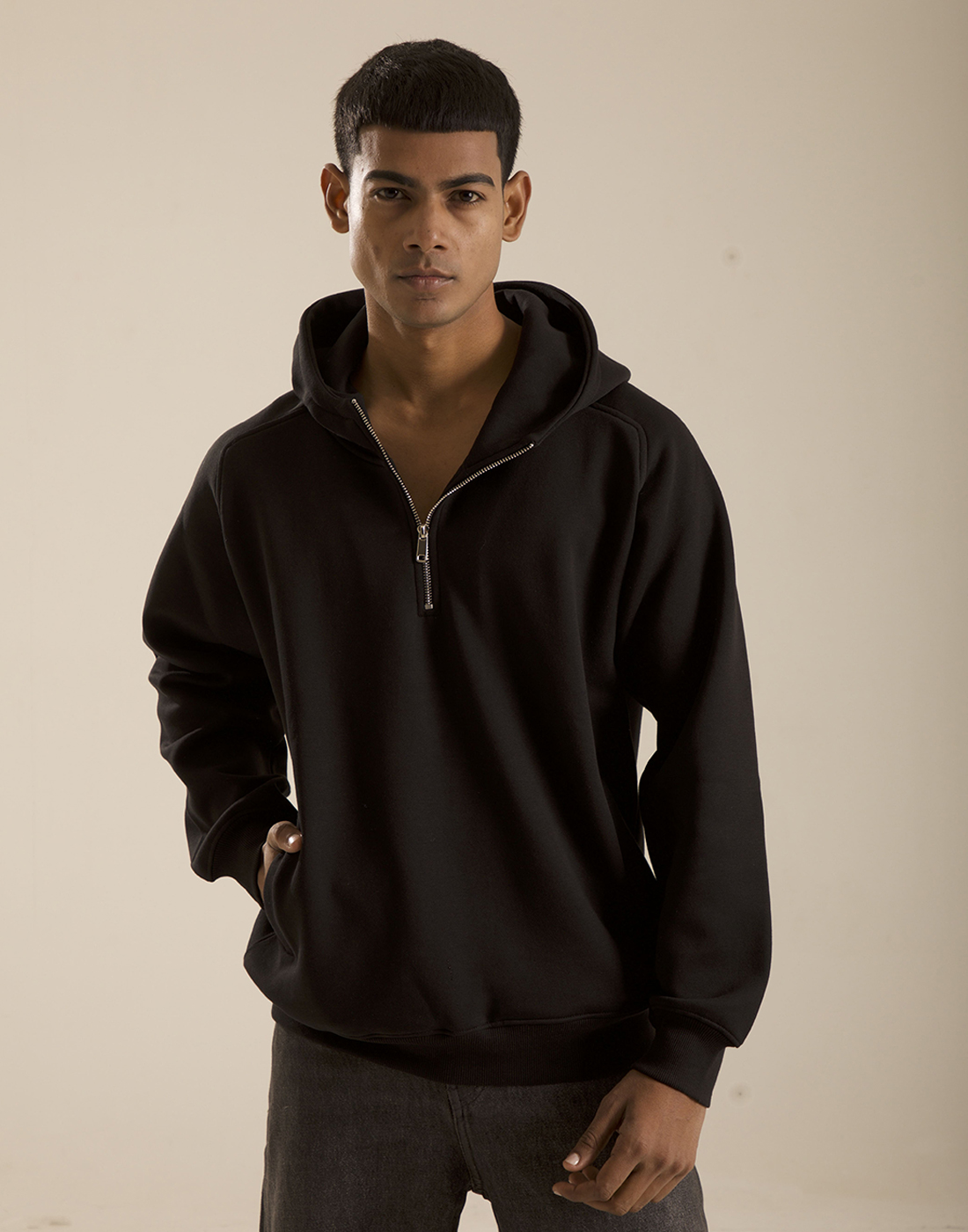 Oneway Men Solid Black Sweat Shirt