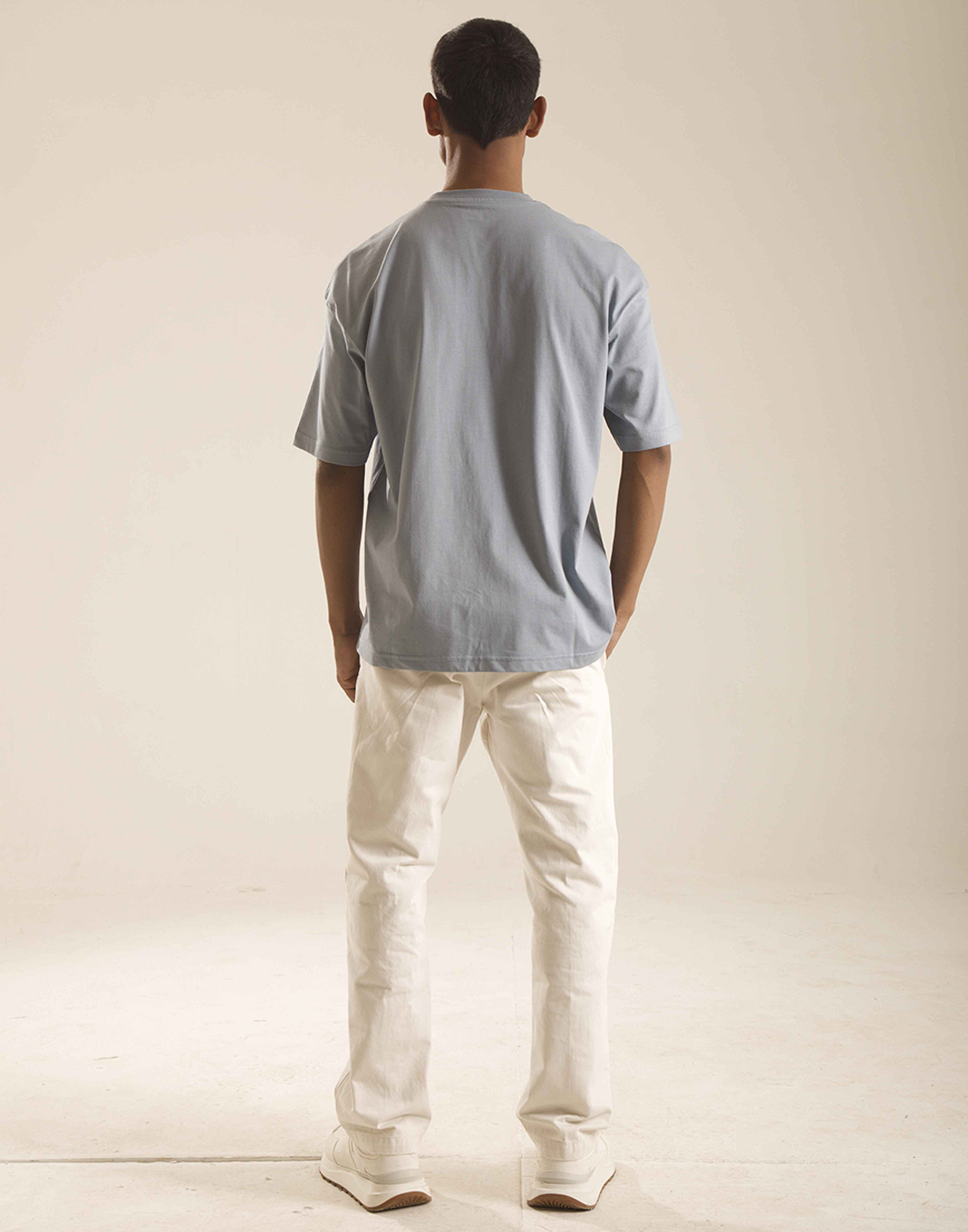 Oneway Women's Half Sleeve Oversized Blue Round Neck T-Shirt