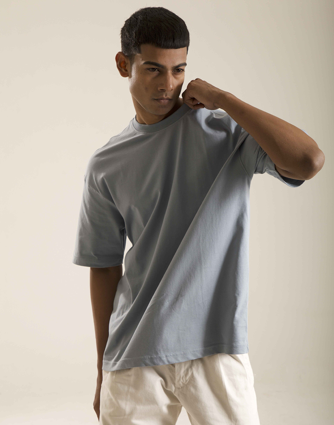 Oneway Women's Half Sleeve Oversized Blue Round Neck T-Shirt