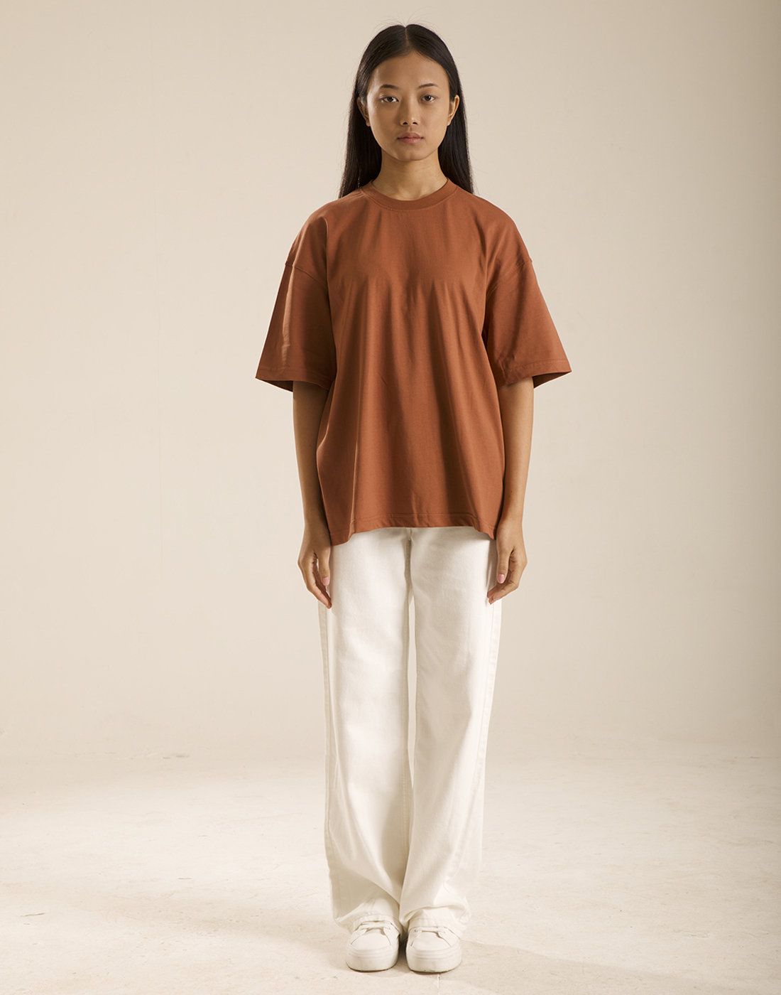 Oneway Unisex Solid Brown T-Shirt