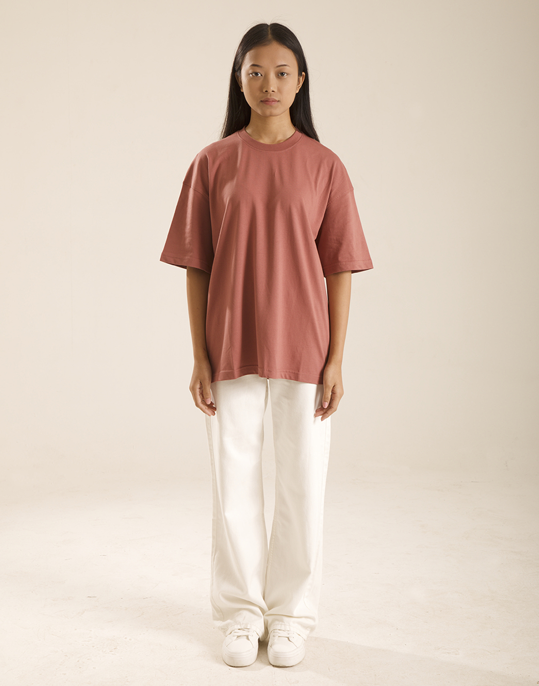 Oneway Unisex Solid Peach T-Shirt