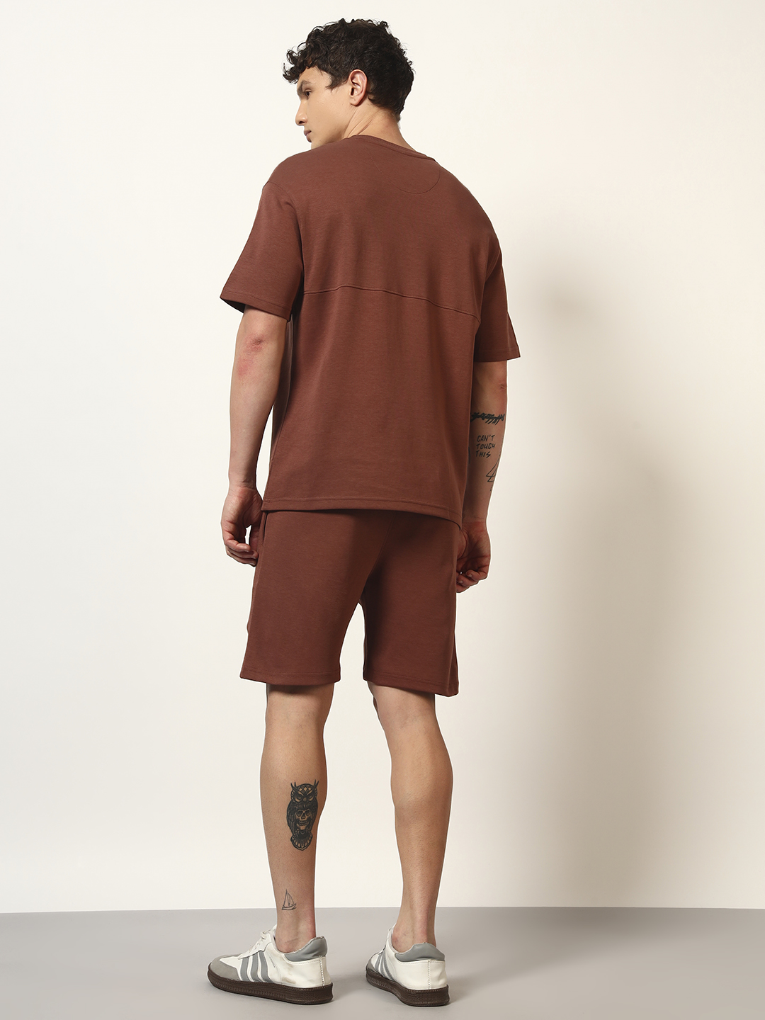 Oneway Men Solid Brown 1 Tshirt, 1 Shorts :: Co-Ords Set