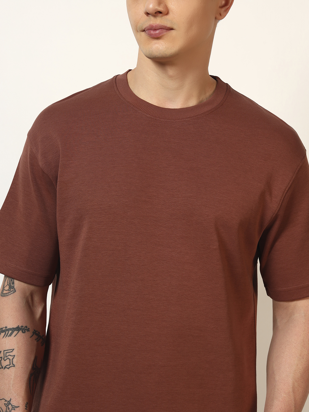 Oneway Men Solid Brown 1 Tshirt, 1 Shorts :: Co-Ords Set