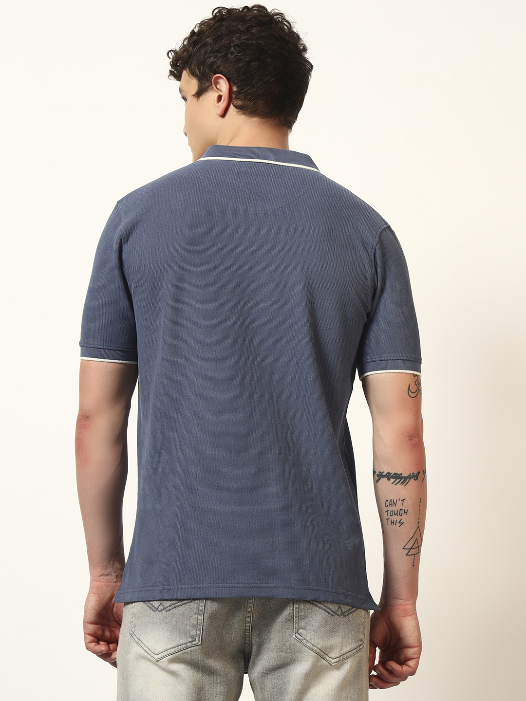 Oneway Men Solid Regular Fit Grey Tshirt