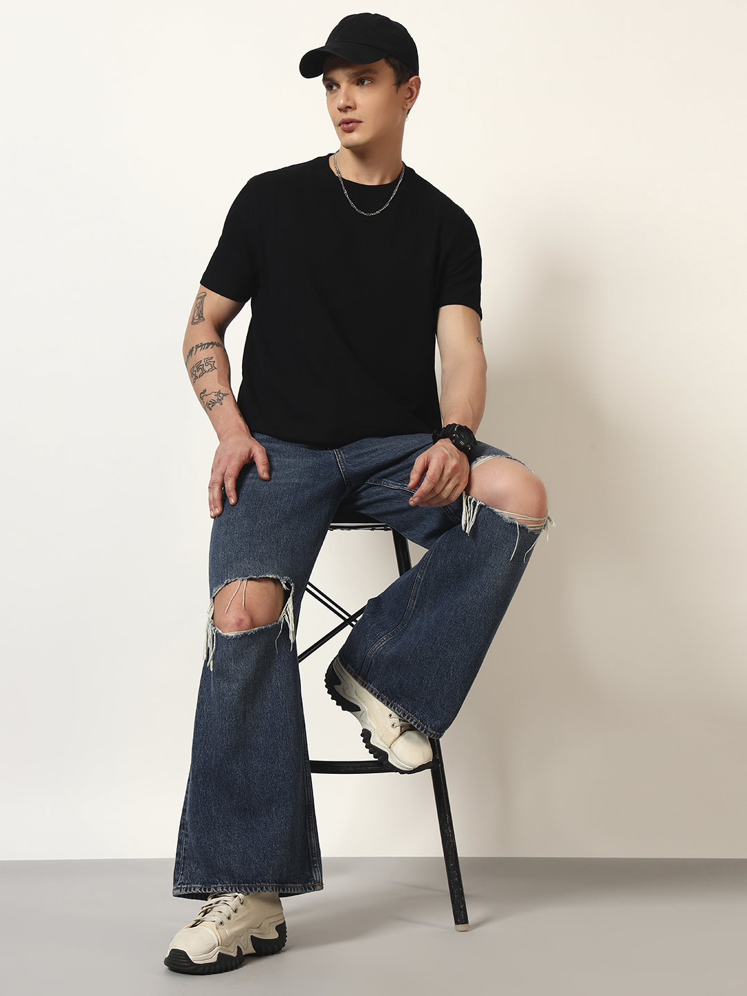 Oneway Men’s Solid Loose Fit T-Shirt