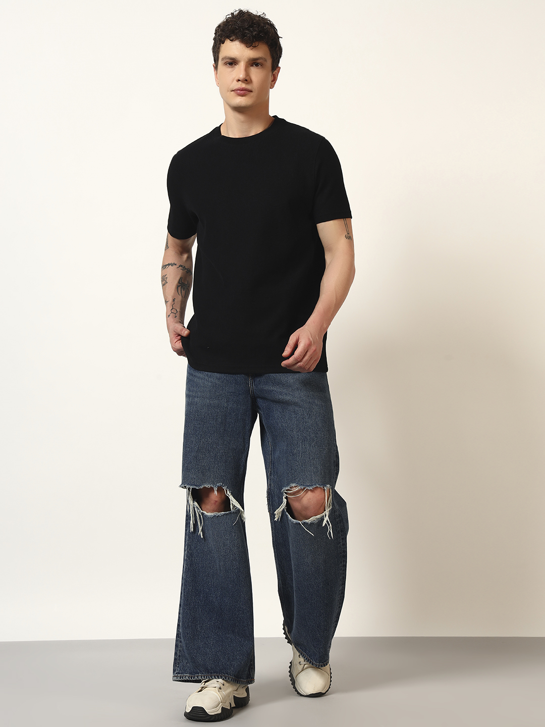 Oneway Men’s Solid Loose Fit T-Shirt