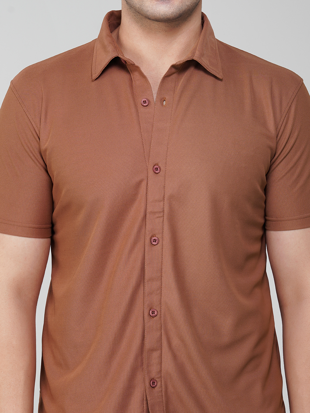 Oneway Men Solid Brown Shirt
