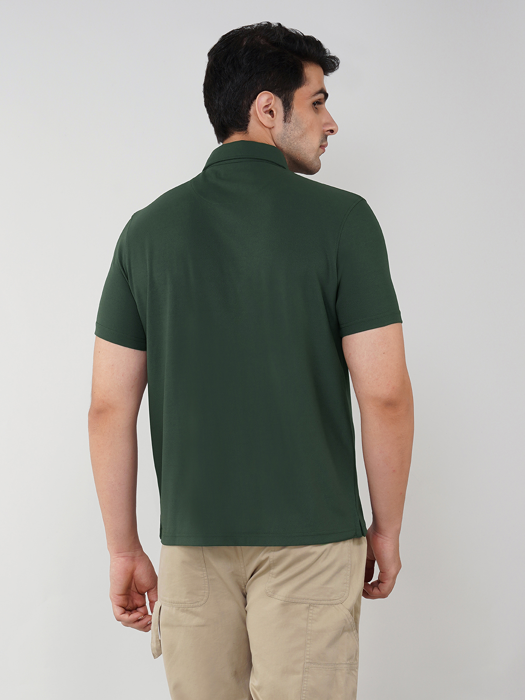 Oneway Men Solid Green Shirt