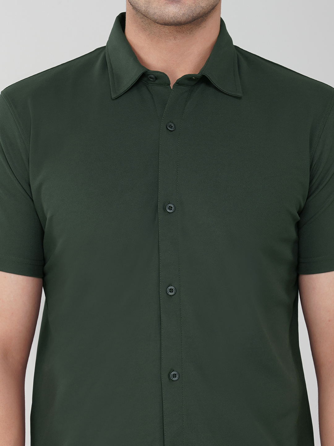 Oneway Men Solid Green Shirt