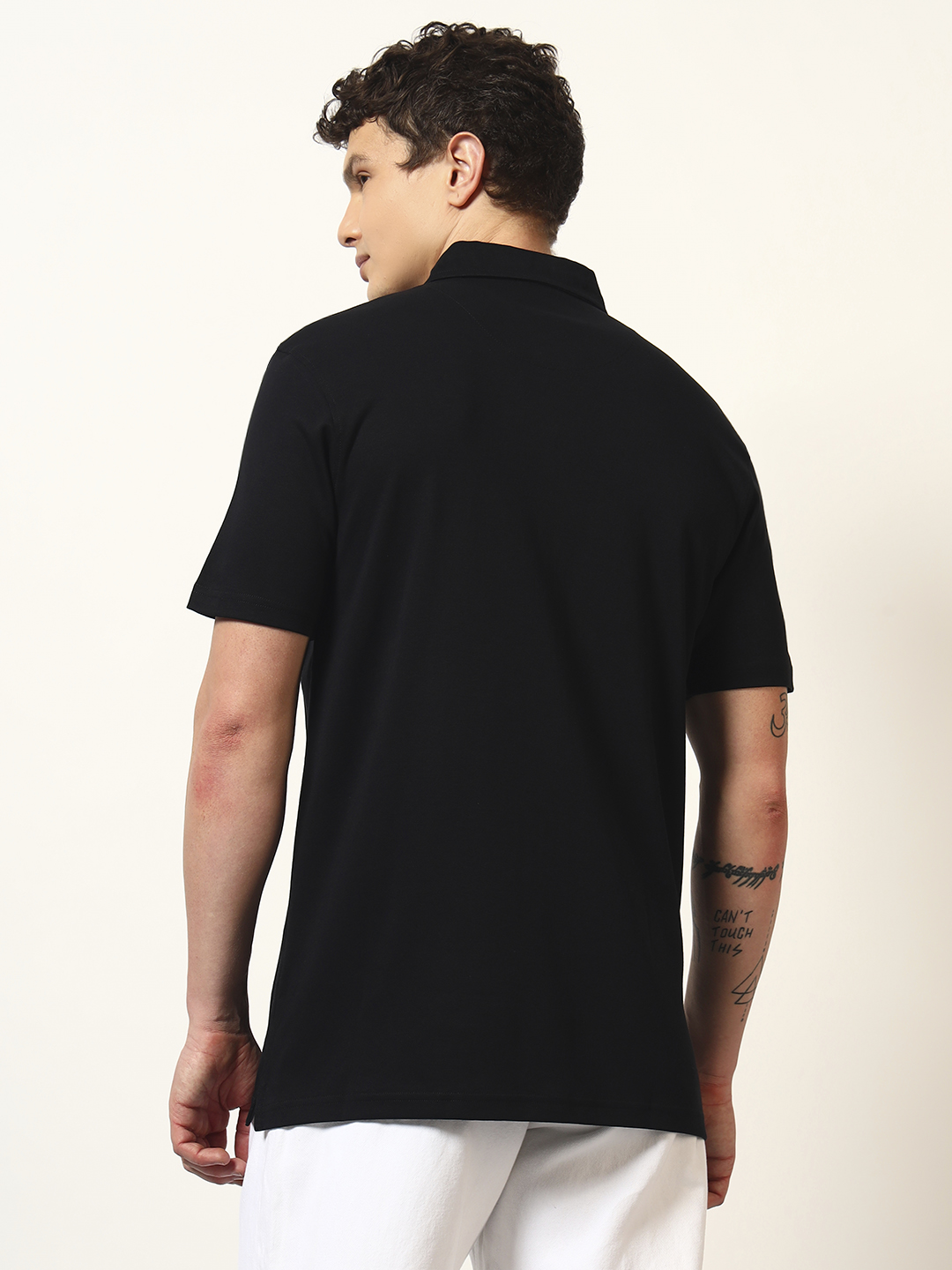 Oneway Men Striped Comfort Fit Black Shirt