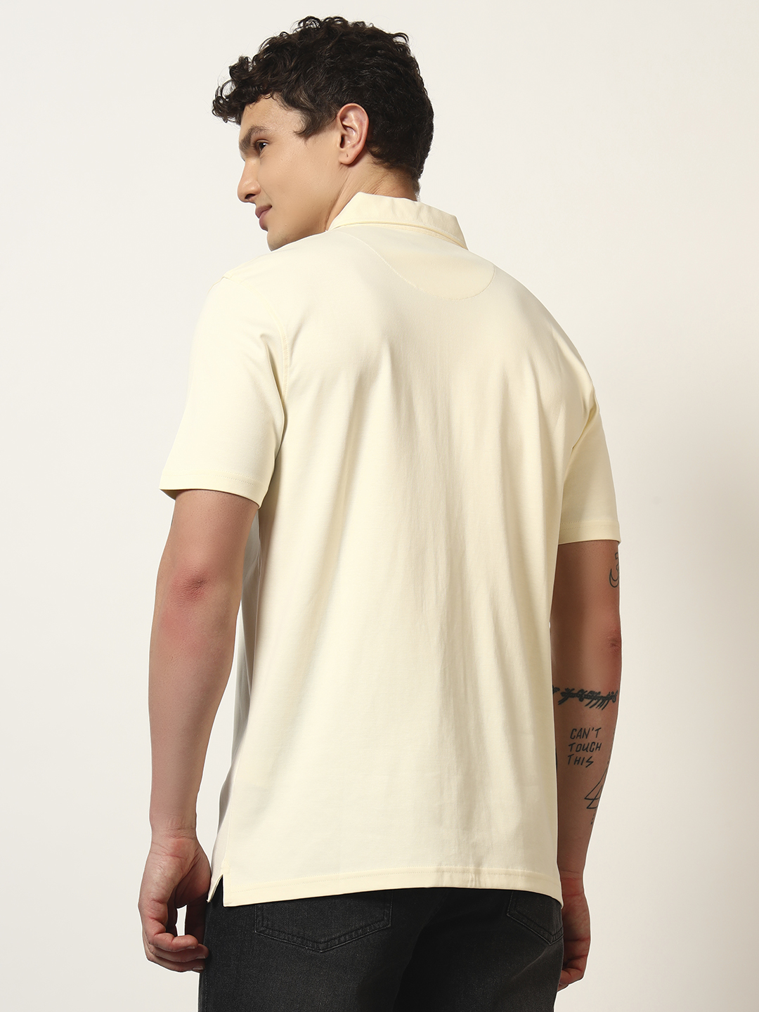 Oneway Men Striped Comfort Fit Yellow Shirt