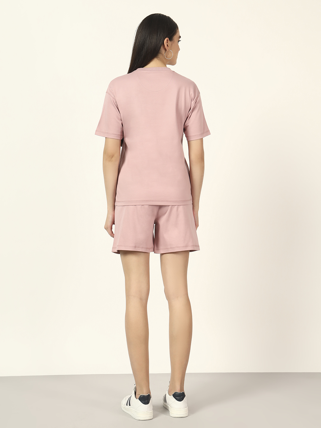 Oneway Women Solid Purple 1 Tshirt, 1 Shorts :: Co-Ords Set