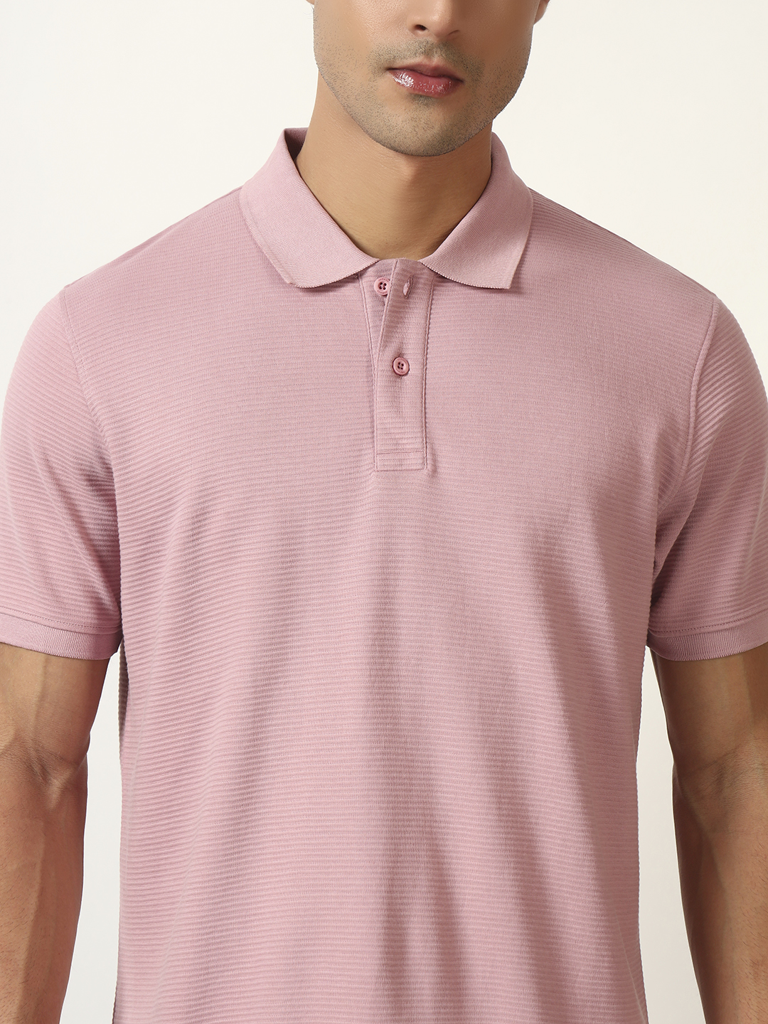 Oneway Men Solid Regular Fit Purple Tshirt