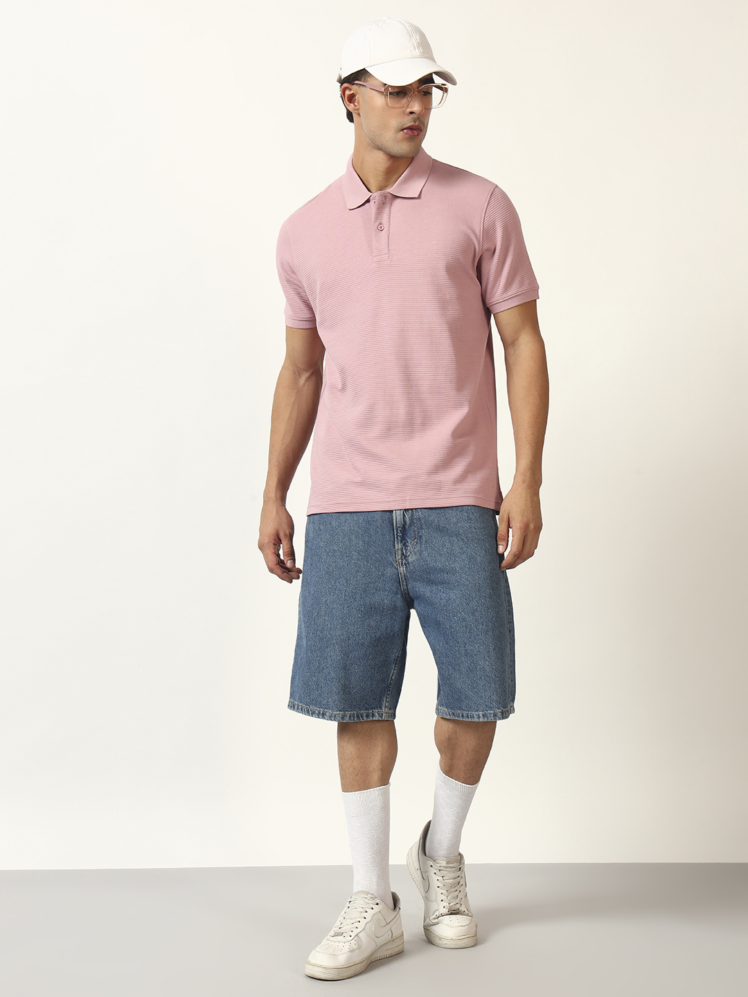 Oneway Men Solid Regular Fit Purple Tshirt