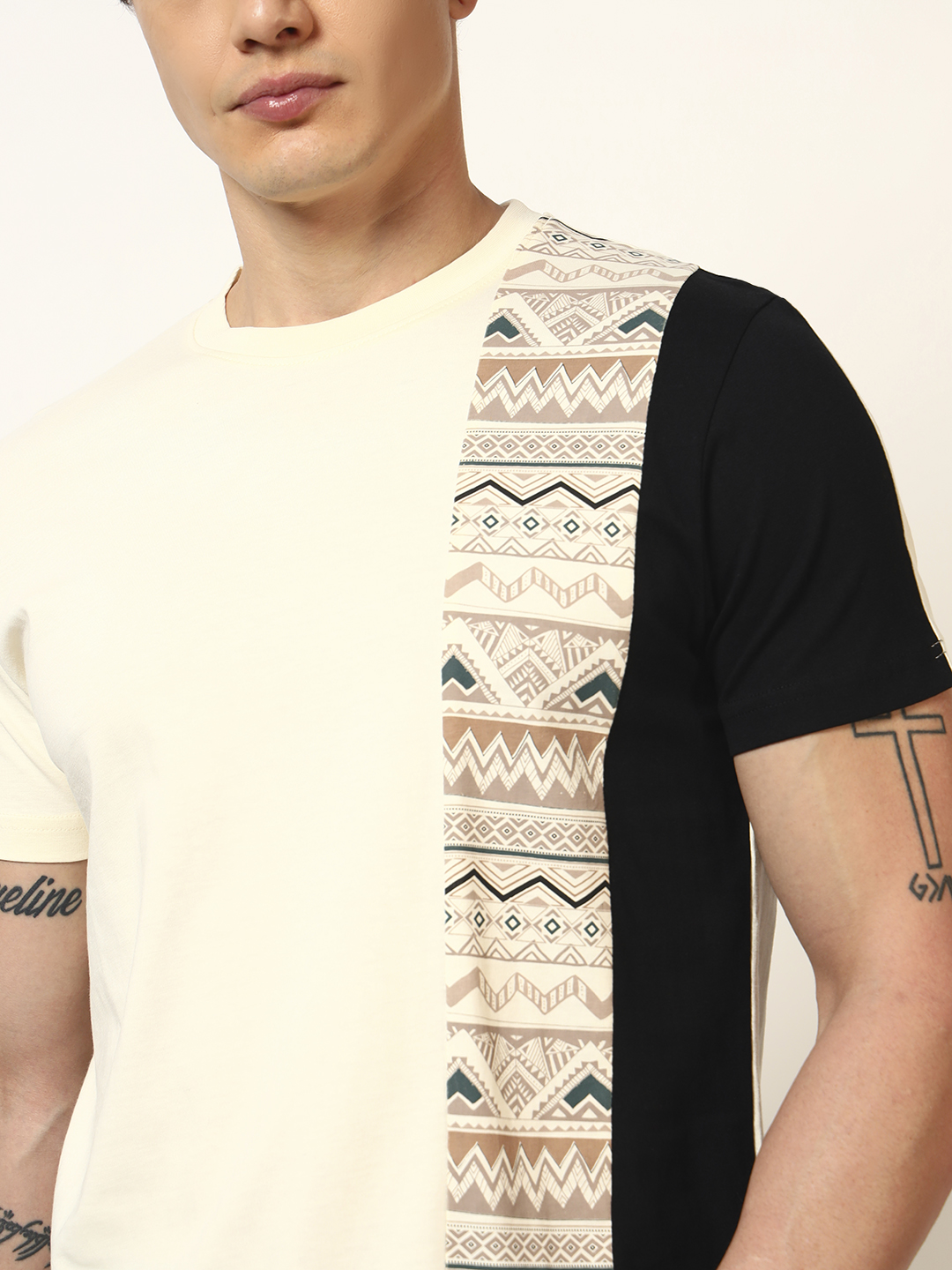 Oneway Women Tribal Print Yellow Tshirt