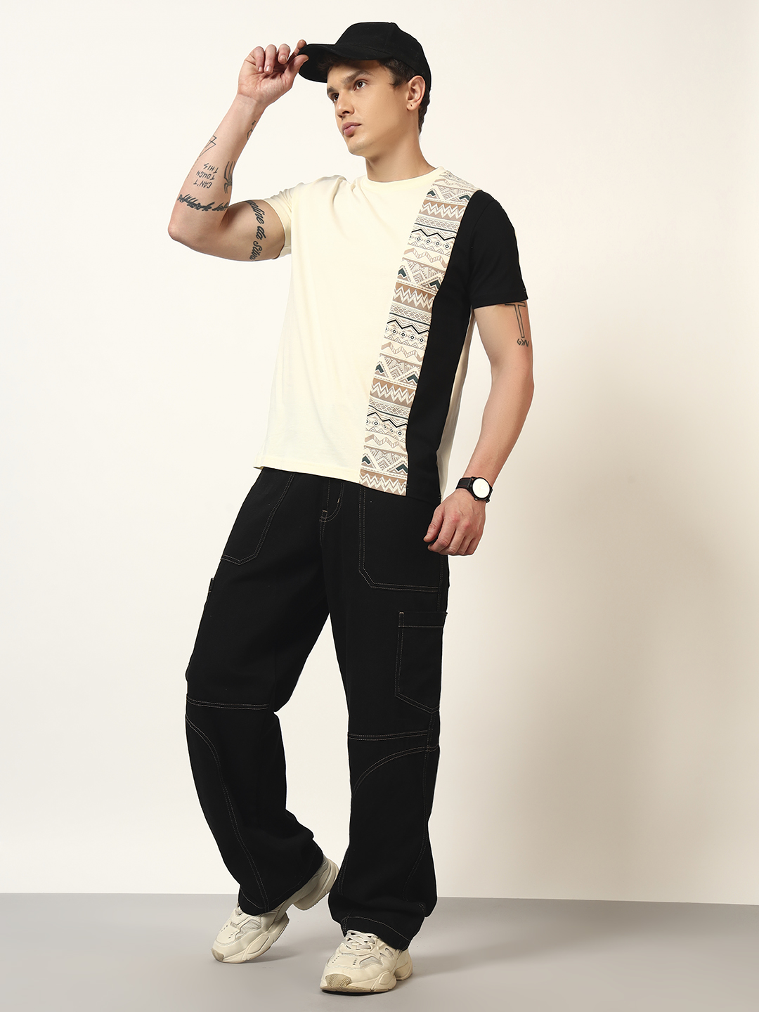 Oneway Women Tribal Print Yellow Tshirt