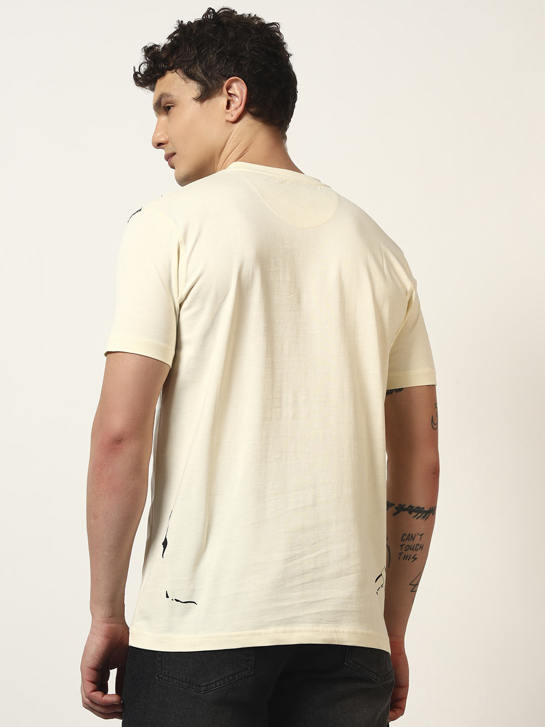 Oneway Men Printed Yellow T-Shirt