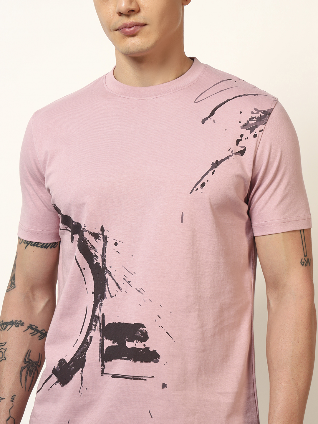 Oneway Men Printed Purple T-Shirt