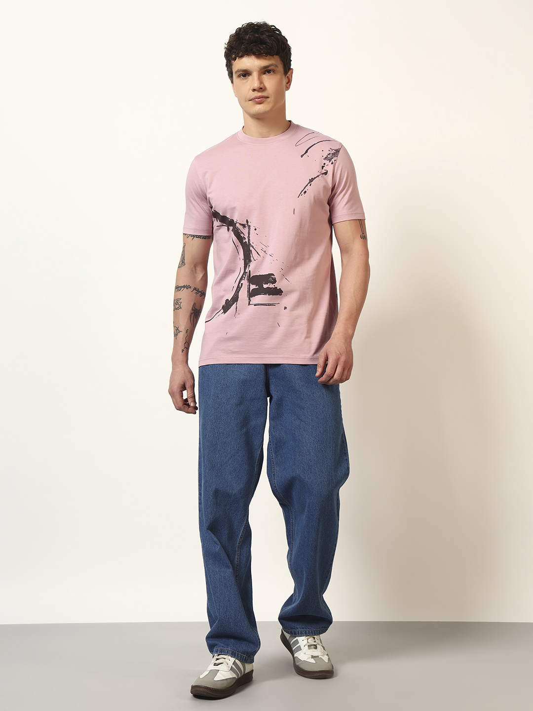 Oneway Men Printed Purple T-Shirt