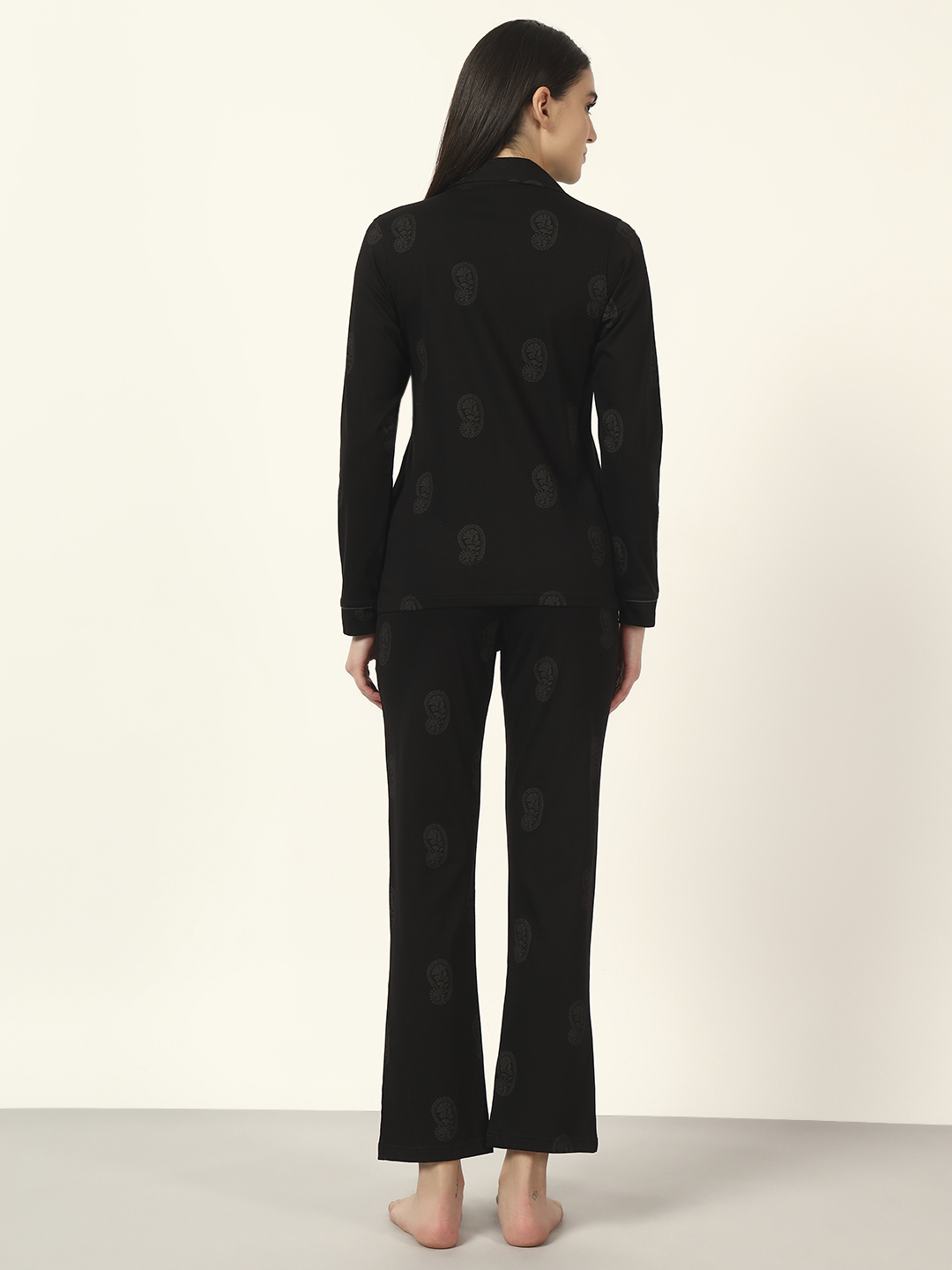 Oneway Women Black 1 Shirt, 1 Pyjama :: Nightsuit Set