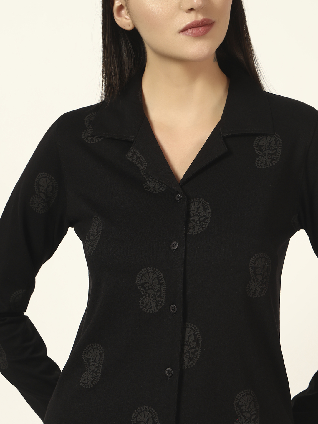 Oneway Women Black 1 Shirt, 1 Pyjama :: Nightsuit Set