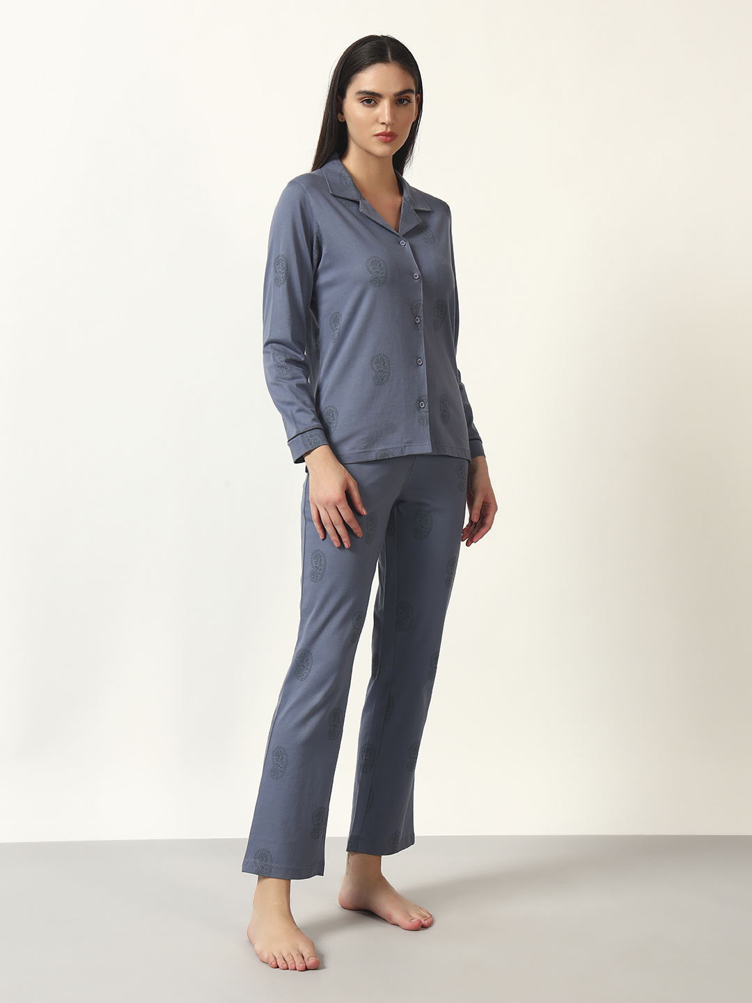 Oneway Women Grey 1 Shirt, 1 Pyjama :: Nightsuit Set