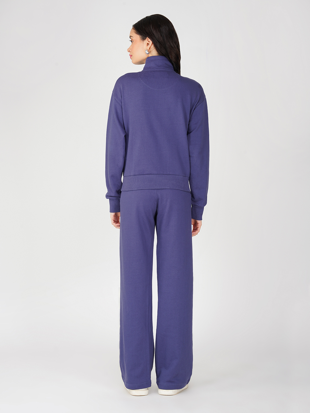 Oneway Women Solid Purple 1 Sweatshirt,1 Trackpants:: Co-Ord Set