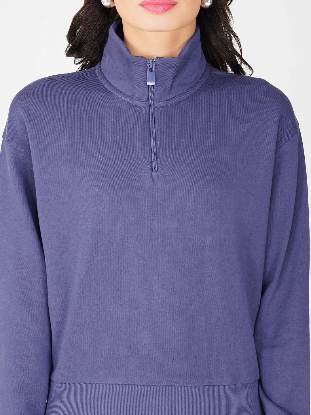 Oneway Women Solid Purple 1 Sweatshirt,1 Trackpants:: Co-Ord Set