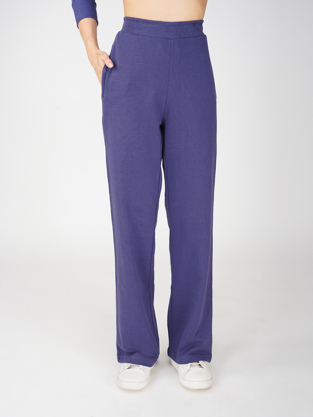 Oneway Women Solid Purple 1 Sweatshirt,1 Trackpants:: Co-Ord Set