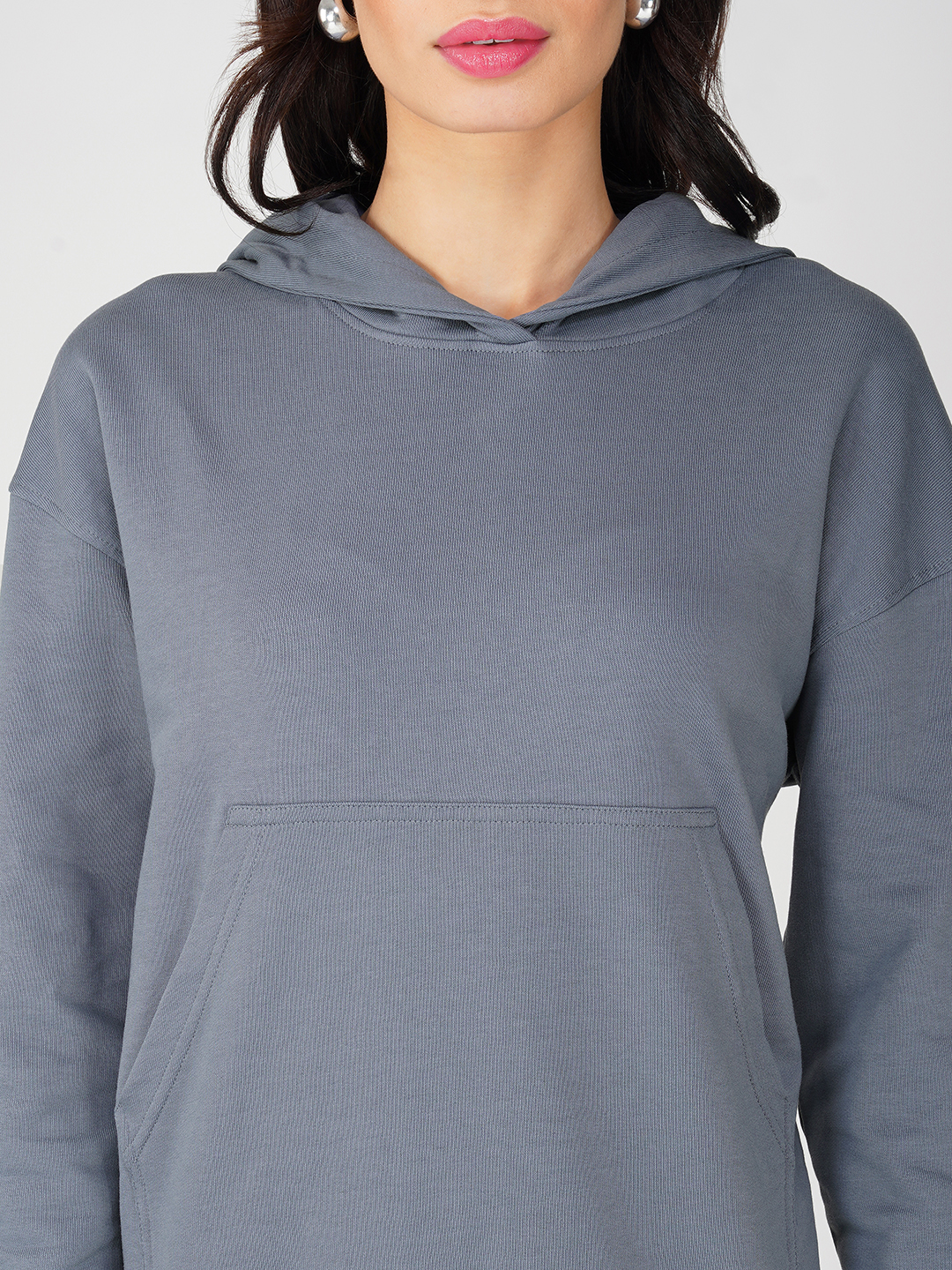 Oneway Women Solid Grey 1 Hooded Sweatshirt,1 Trackpants::Tracksuit