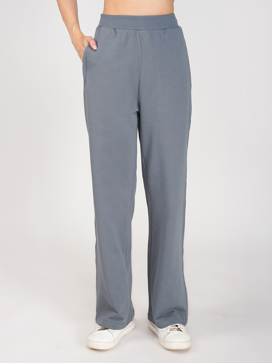 Oneway Women Solid Grey 1 Hooded Sweatshirt,1 Trackpants::Tracksuit