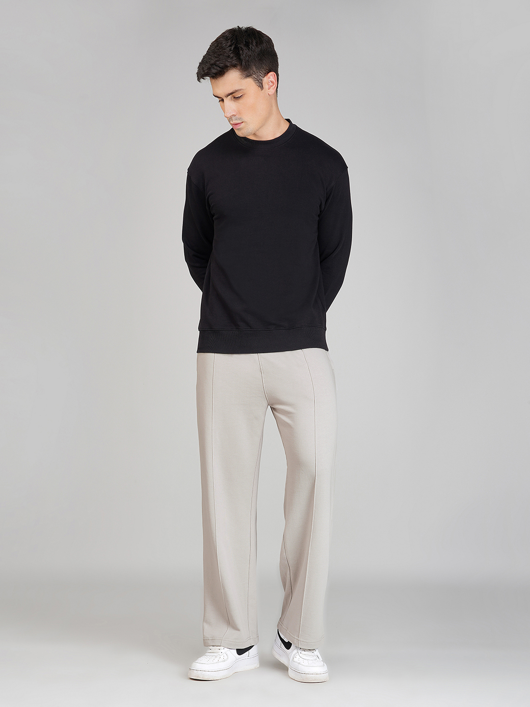 Oneway Men Solid Grey Trousers