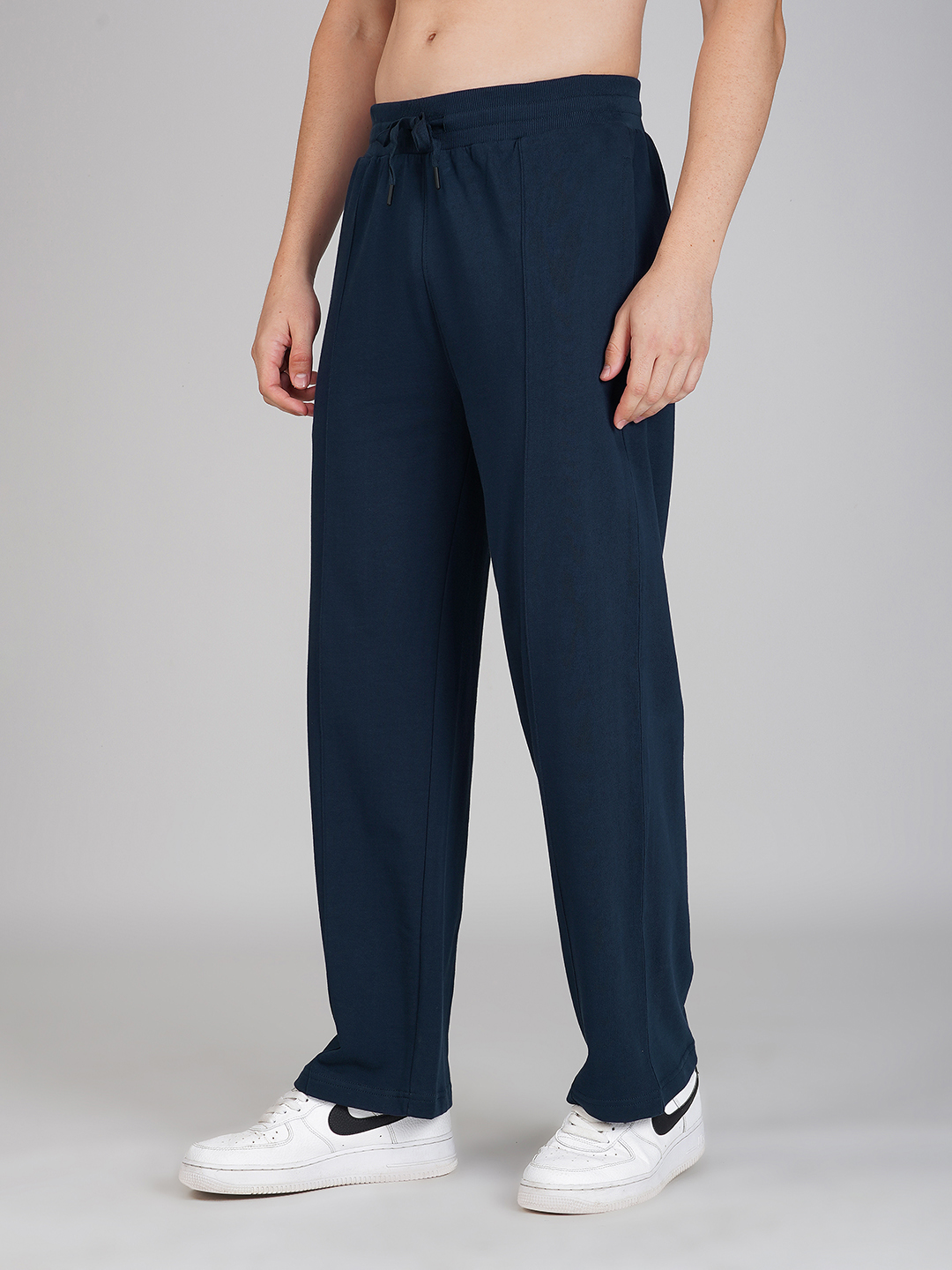 Oneway Men Solid Navy Blue Trackpants