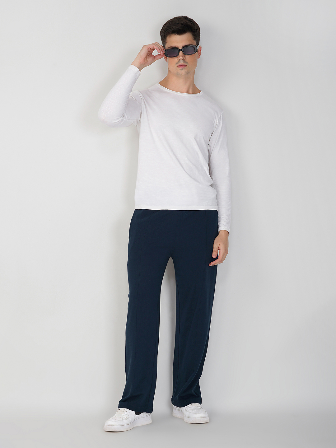 Oneway Men Solid Navy Blue Trackpants