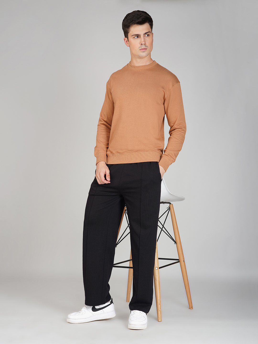 Oneway Men Solid Black Trackpants