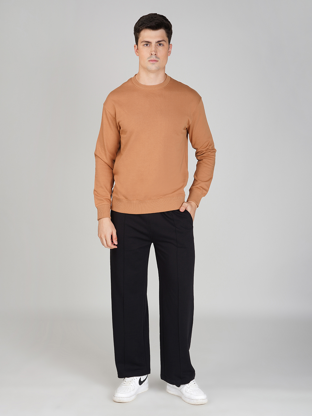 Oneway Men Solid Black Trackpants