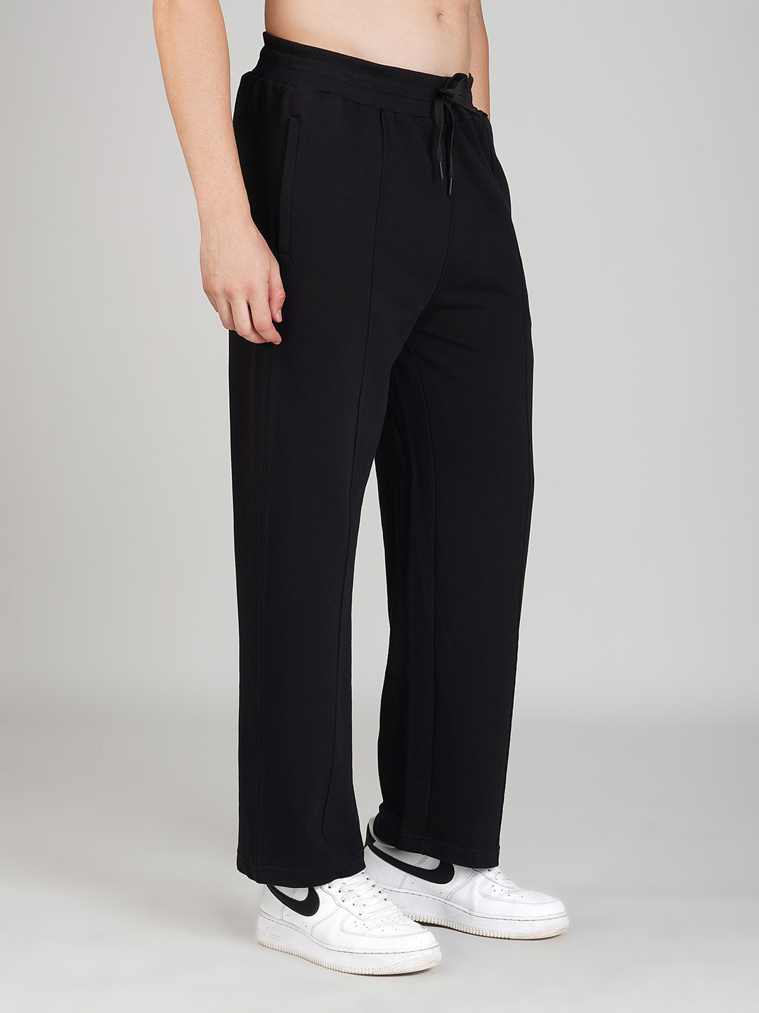Oneway Men Solid Black Trackpants