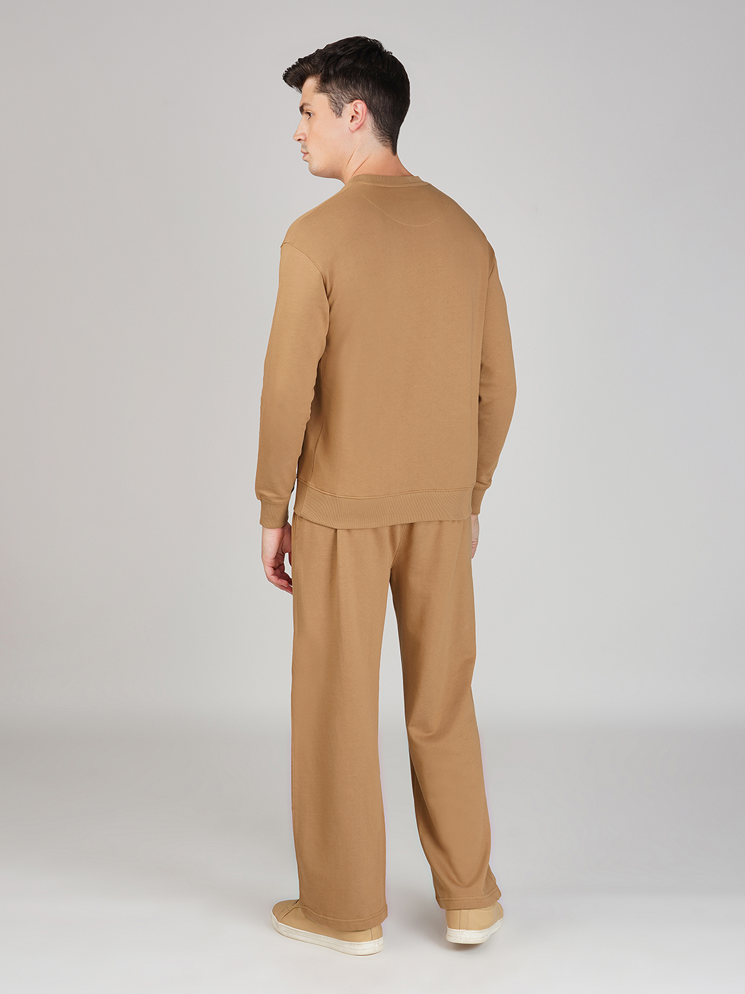 Oneway Men Solid Brown 1 Sweatshirt,1 Trackpants::Co-Ord Set