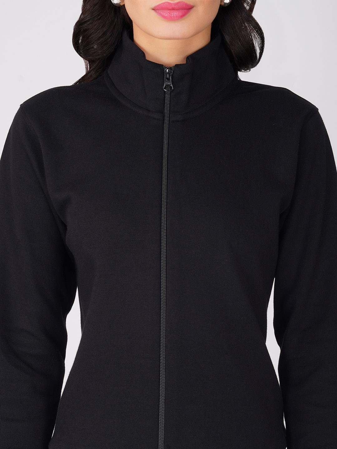Oneway Women Solid Black 1 Jacket, 1 Trackpants::Tracksuit