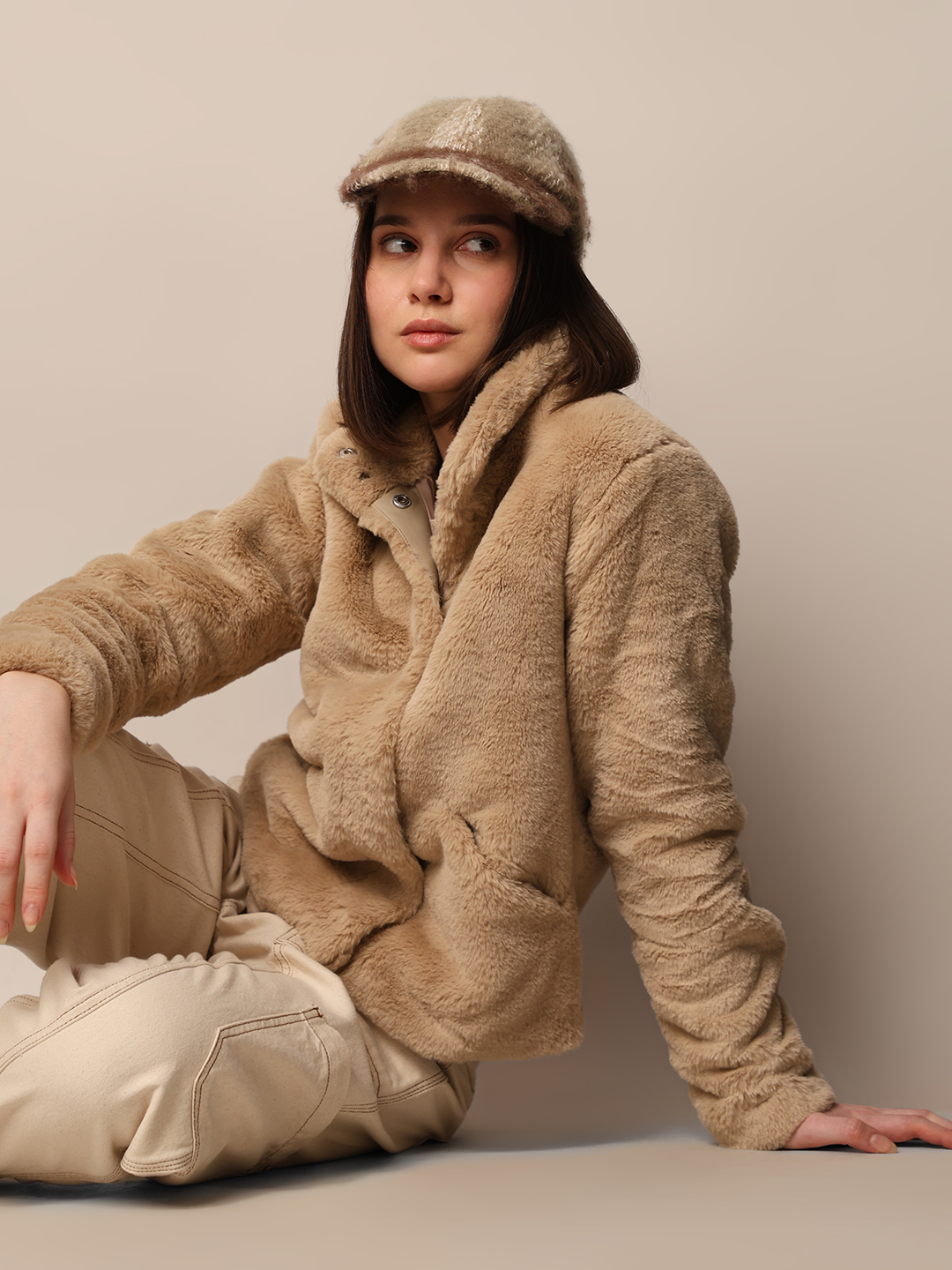ONLY Women Solid Beige Jacket