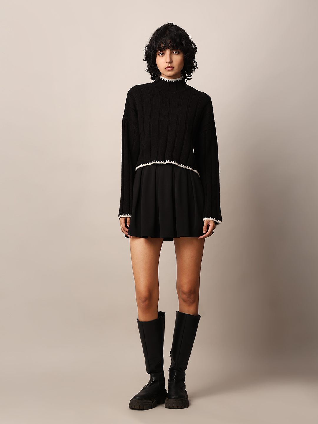 ONLY Women Solid Black Sweater