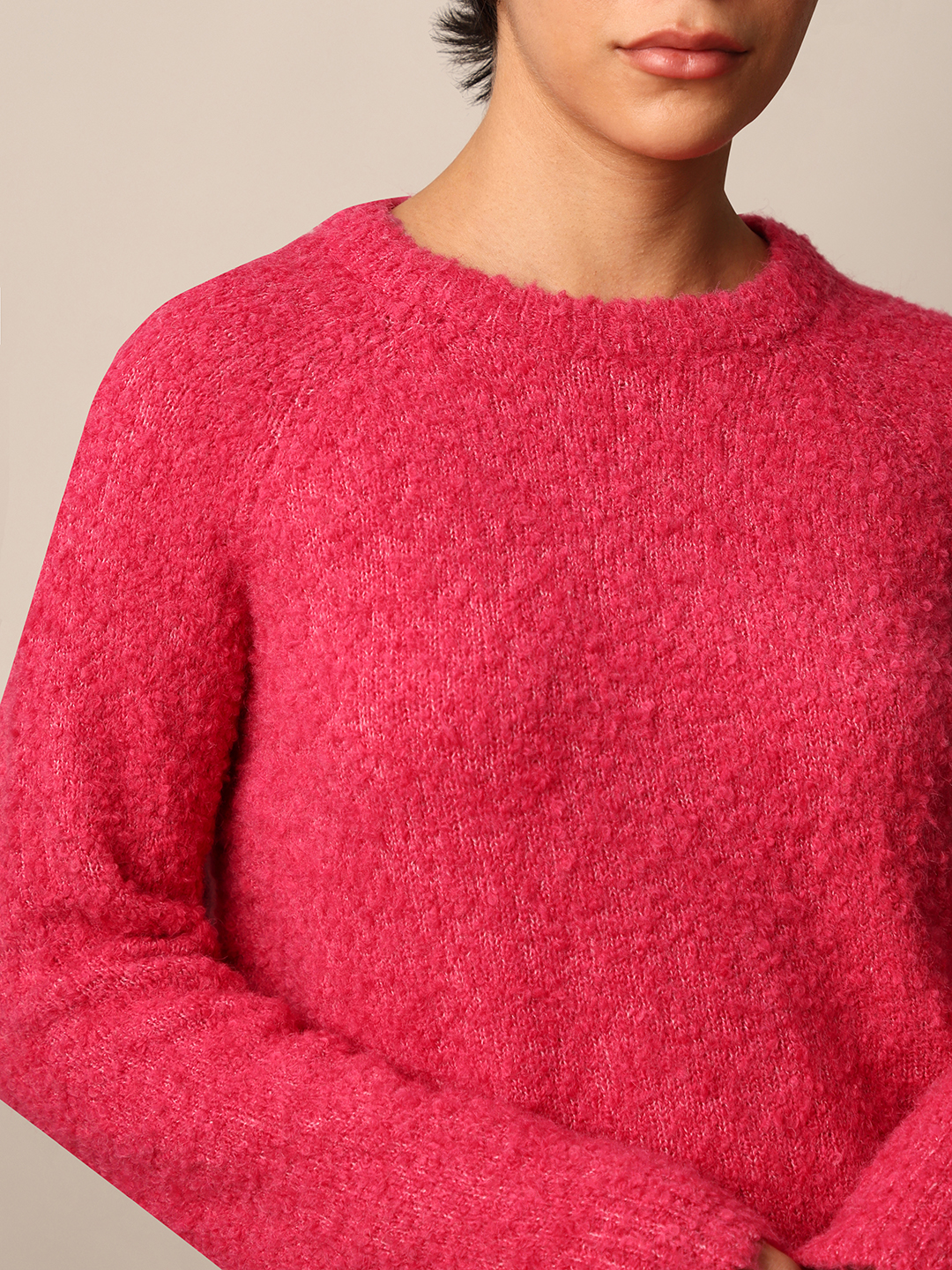 ONLY Women Textured Pink Sweater