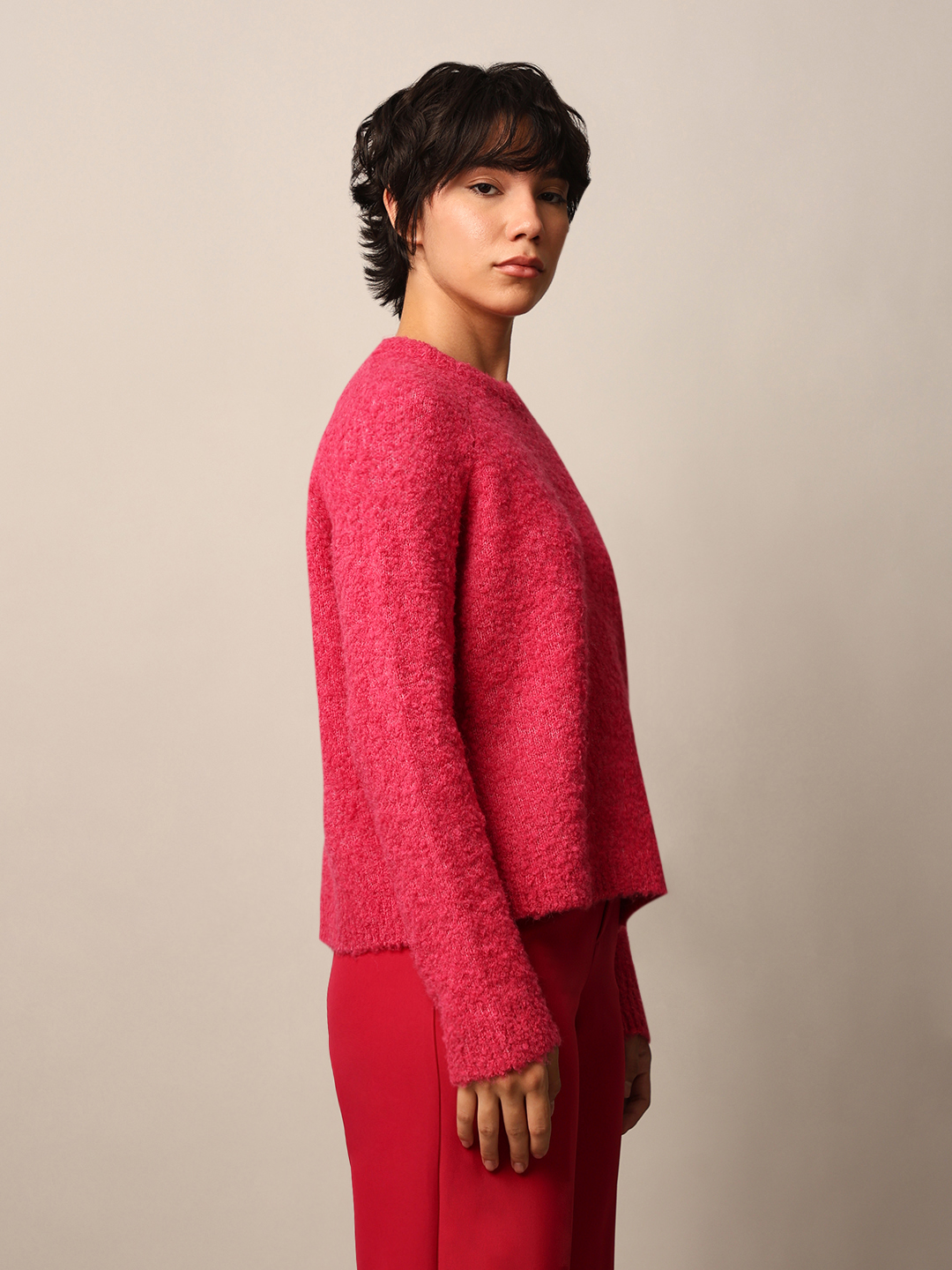 ONLY Women Textured Pink Sweater