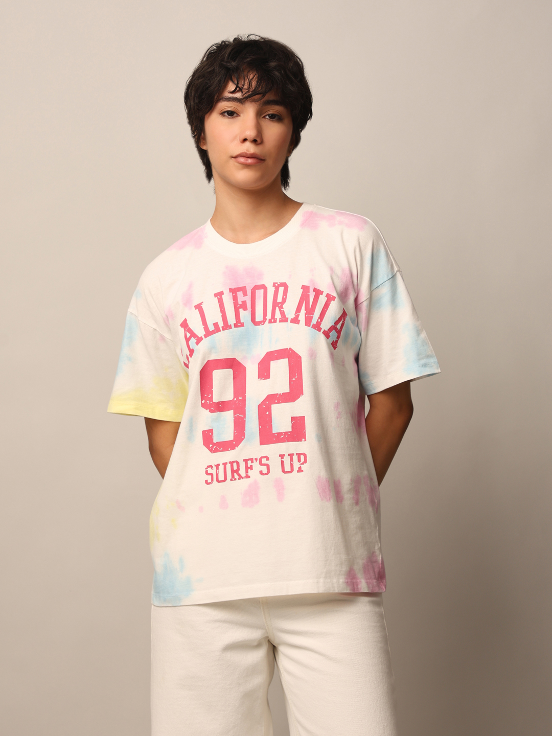 ONLY Women Printed White T-shirt