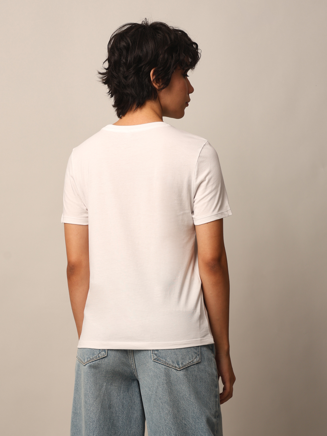 ONLY Women Printed White T-shirt